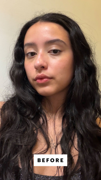 Briana Rengifo before applying the Rōz Evergreen Style Cream