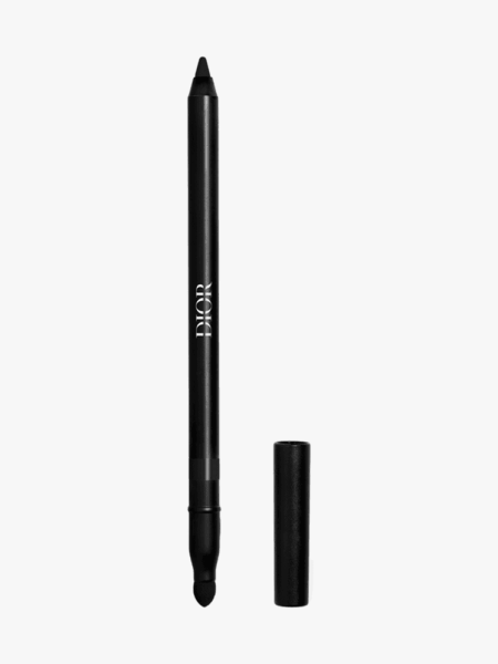 Black Dior Diorshow On Stage Crayon Kohl Liner with black cap on light gray background
