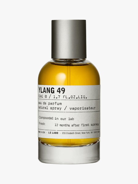 Le Labo Ylang 49 Eau de Parfum in branded component on a light gray background