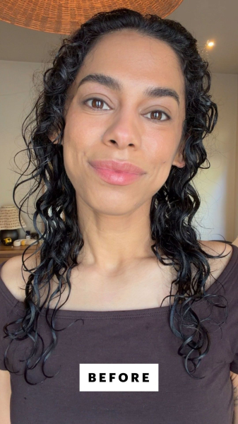 Shanna Shipin before using Rōz Foundation Hydrating Shampoo and Conditioner