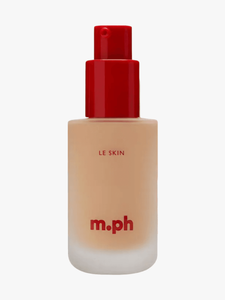 m.ph Le Skin Weightless Serum Foundation in branded component on a light gray background