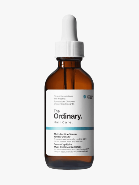 The Ordinary Multi-Peptide Serum for Hair Density in branded dropper component on a light gray background