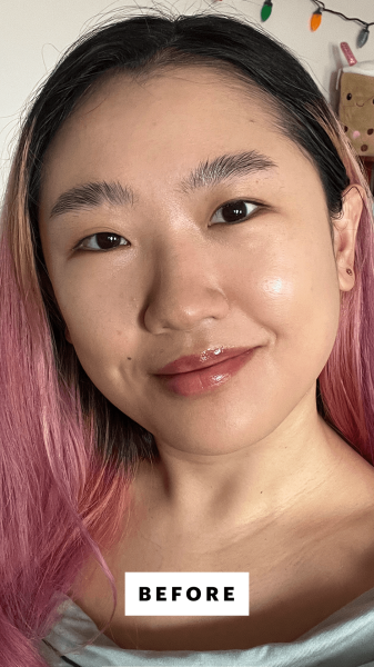 Han before applying the Dior Backstage Glow Maximizer Palette