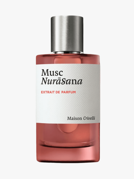 Maison Crivelli Musc Nurãsana Extrait de Parfum in branded component on a light gray background